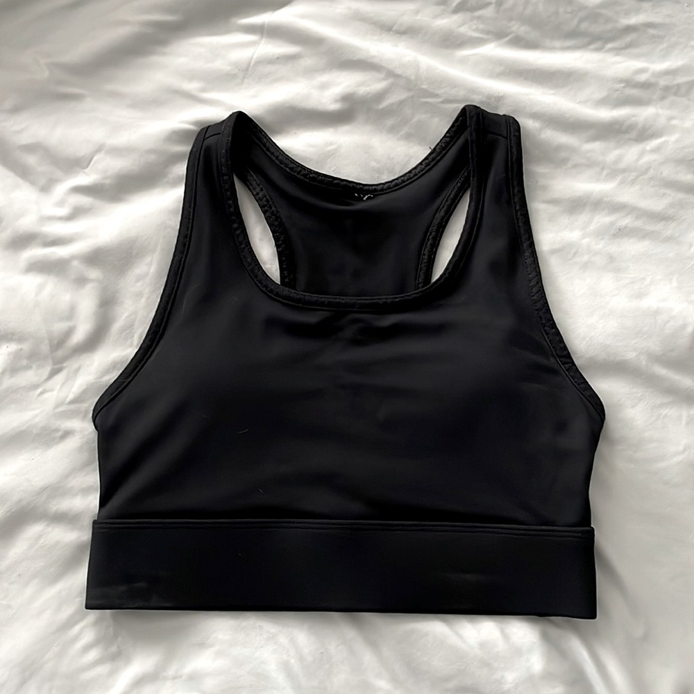 Barely worn black Fabletics sports bra